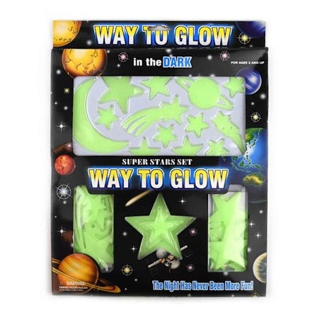 Glow in the Dark Stjerner med klistermærker 42 stk - Robetoy