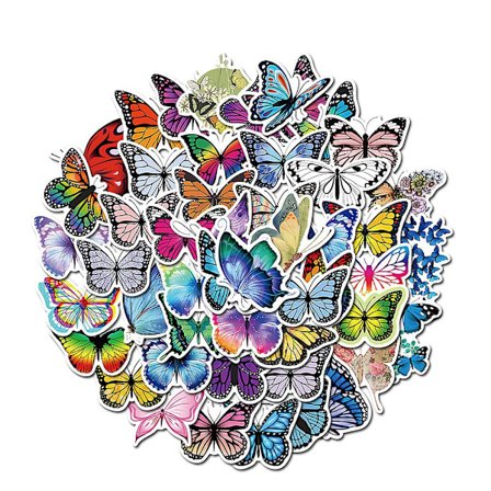 100 st/2 set kylskåpsklistermärken vattentäta klistermärken trollslända scrapbooking klistermärken (6X5CM, färgglada)