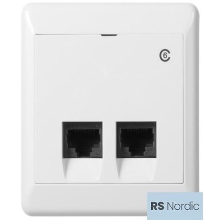 ELKO RS Nordic Nettverkskontakt 2xKat.6 UTP påvegg
