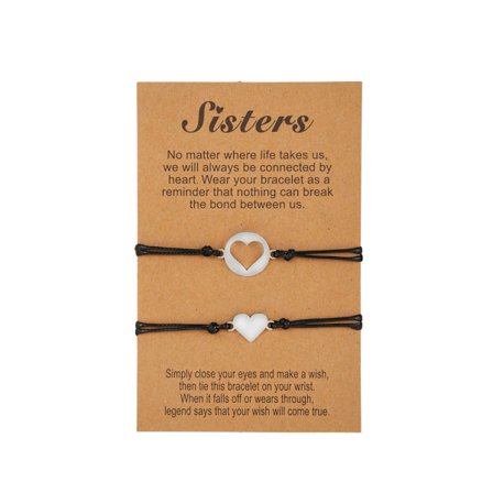 Love Sisters Card Armband 2ST Justerbara Best Friend Armband
