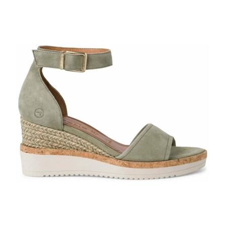 Tamaris Flat Sandaler Grøn, Dame Sandaler med kilehæl, Størrelse: 38 EU