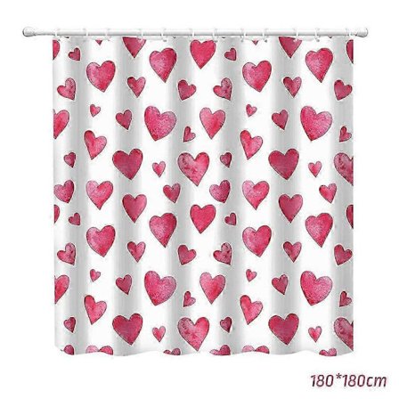 Valentinsdag Bruseforhæng med Kærlighedshjerte Tør- og Vådseparation Afdelingsforhæng til Badeværelse til Hjemmet 1