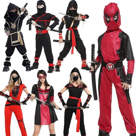 Invisible Ninja Assassin Japanese Warrior Black And Red Book Week Halloween kostym Style 10 L