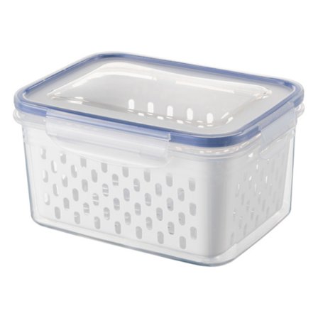 Kylskåp med dubbla lager Färsklåda Dränerande förvaringsbehållare för frukt och grönsaker