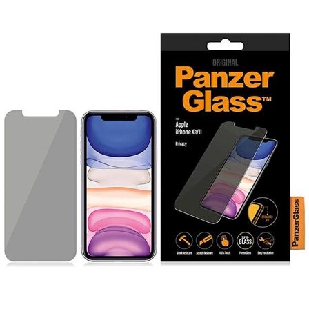 PanzerGlass Standard Fit hærdet glas privatiseret til iPhone XR/11