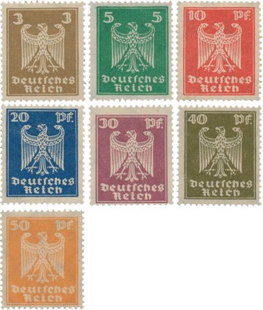 Tyske Rige 1924 - MICHEL 355-361 - Postfrisk