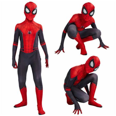 Lasten Poikien Spider-Man: Far From Home Hämähäkkimies Zentai Cosplay Puku Asu