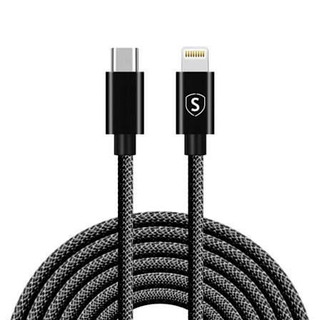 SiGN USB-C till Lightning kabel 20W 3m - Svart