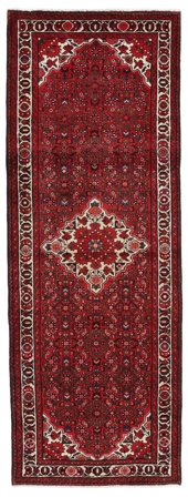 116X320 Alfombra Hosseinabad Oriental De Pasillo Rojo Oscuro/Negro (Lana, Persia) Carpetvista