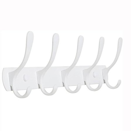 Vægmonterede knager til badeværelses knagerække HVID
