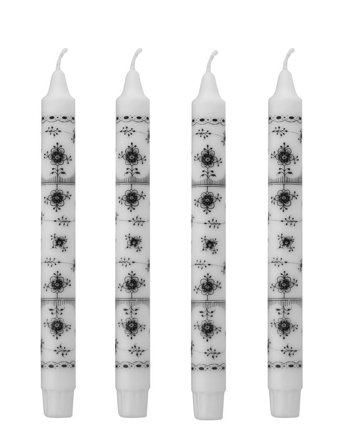 Kunstindustrien | Musselmalet Taper Candles, 4 Pack | ONE SIZE