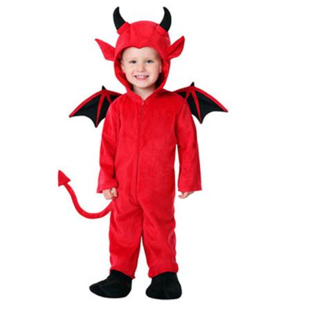 Rød Djevel Hette Halloween Barn Cosplay Grønn Maskerade Kostyme