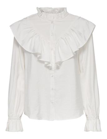 Onllina L/S Frill Top Wvn White ONLY