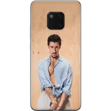 Yhteensopiva Puhelinkuori Huawei Mate 20 Pro Bad Bunny Super Bowl-inspiroima grafiikka, jossa NFL-trofe ja San Franciscon silta urheilusuunnittelussa