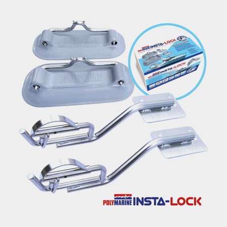 Bossoir pour canot pneumatique Polymarine Insta-Lock Snap Davit Extended Reach Kit, prolongé de 29 cm & encastré de 10 cm, pour plateformes de 