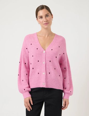YAS Yasfleur Ls Knit Cardigan S. Noos - Pink - S