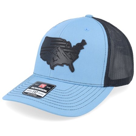 Iconic - Blauw trucker Cap - Usa Map Flag Black Columbia Blue/Black Trucker @ Hatstore
