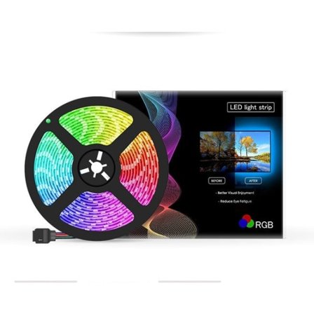 IC LED-stripe lys Epoksybakgrunn Dekorasjon USB-stripe lys med 24-knappers fjernkontroll (1 meter engelsk fargeboks)