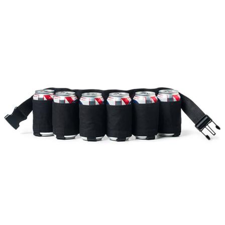 Svart ølbelte 1 stk kannholder flaskeholder bærbar drikke øl brus holder 6 drikker med 1 stk flaskeåpner for camping reise klatring fotturer O