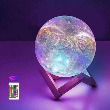 12 cm månlampa med fjärrkontroll, dekorativ stjärnhimmel 3d Moon Art Led Rgb månlampa, bärbar nattlampa med dimbar, 16 ljusfärger Chan