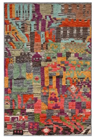 Hand Knotted Moroccan Berber - Afghanistan 123X189 Wool Rug Small