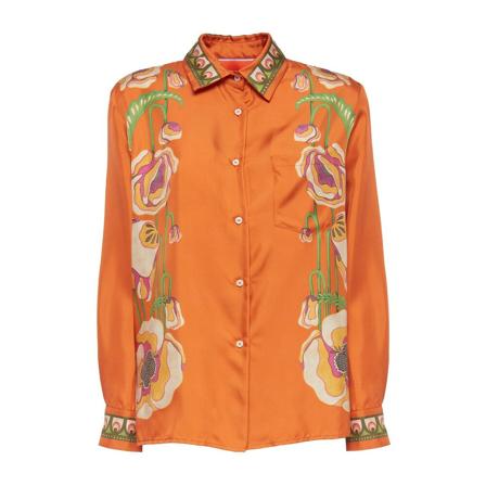 La DoubleJ Boy Shirt (Placed) orange, Dam, Dam, Storlek: S