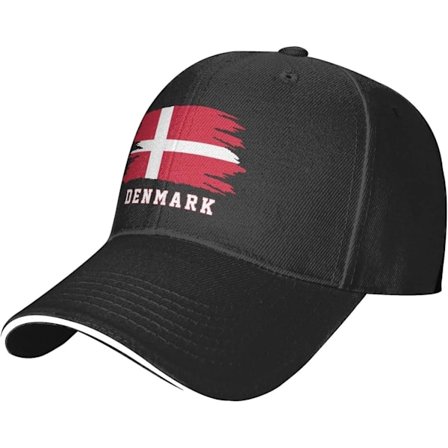 Danmarks Flag Danske Mesh Baseball Cap Åndbar Justerbar Sport Hat Sommer Hat Unisex til Mænd og Kvinder Sort bm-4014