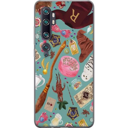 Kompatibelt Mobilskal till Xiaomi Xiaomi Mi Note 10 Pro Magisk illustration med trollstav, hatt och fantasiföremål i lekfull sagostil