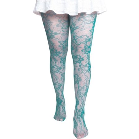 Elegante blomstrete fiskegarnstrømpebukser, elegante blonde strømpebukser leggings for kvinner til fester, stevnemøter og festlige sammenkomster, 