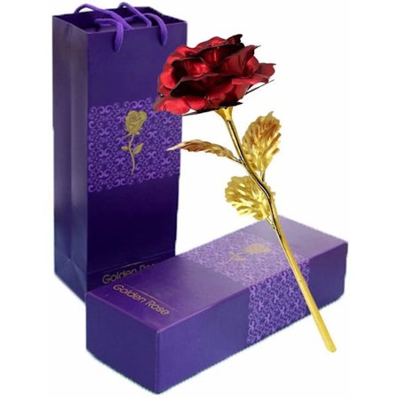 Kunstig rose Rød/Guld