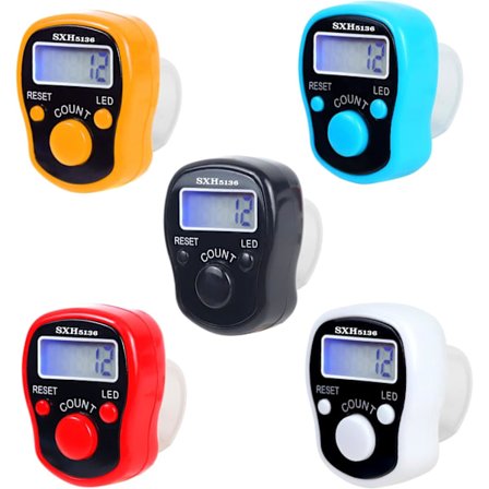 Finger räknare - 5 Finger LED Digital Finger Counter Elektronisk Digital Hand Tally Mini Manuell Räknare med LCD-display Finger Counter
