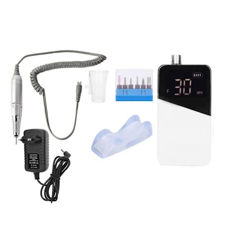 Sähköinen kynsiviila, manikyyrityökalut, kannettava hiomakone - Valkoinen EU-pistoke