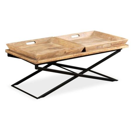 Vidaxl Soffbord Massivt Mangoträ 110x55x42 Cm Brun