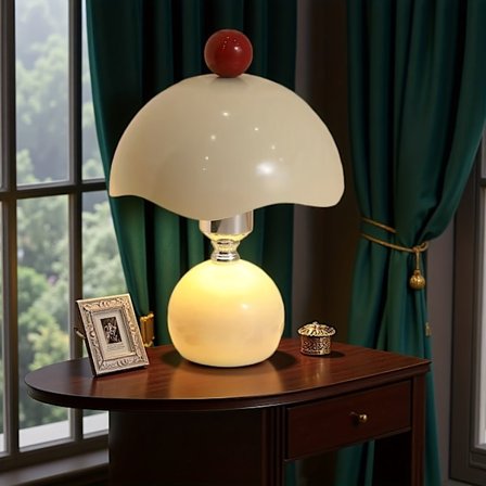 Elegant skrivebordslampe i smedejern, varmt omgivende lys, læsning, arbejde, soveværelsesindretning