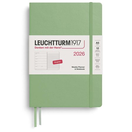 Leuchtturm1917 Kalender Weekly Planner & Notebook 2026 A5 Sage