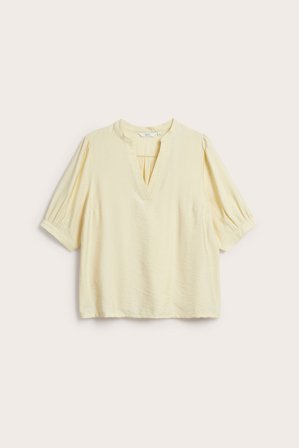 Kappahl | Bluse med puffermer Lysegul L | Lysegul