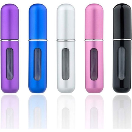 Pakke med 5 påfyllbare 5 ml parfyme-atomizere, mini bærbar påfyllbar sprayflaske for reise eller