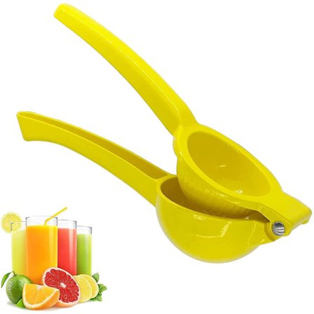 Citronpress i rostfritt stål, gul citronpress utvinner juice