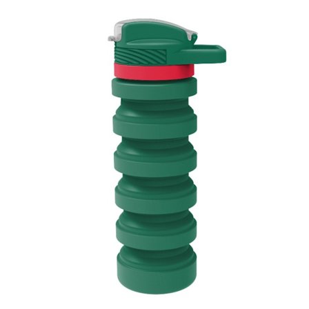 Bärbar hopfällbar silikonmugg 550 ml Kreativ cykel sport vattenflaska flaska utomhus hopfällbar silikon vattenmugg (Grön)