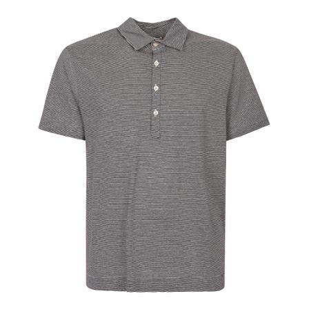 Boglioli Striped detail t-shirt Sort, Herre Polo