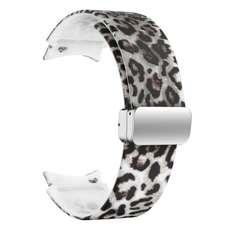 Samsung Galaxy Watch 5 (44mm) / (40mm) / 4 (44mm) / (40mm) mönstrat klockarmband i silikon - Genomskinlig Leopard