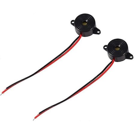 2 stk 12V 85dB Elektronisk Summer, 3-24V Aktiv Summer Piezo Tone Kontinuerlig Summer 100mm Lengde Hørbar Summer
