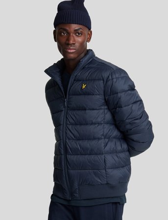 Lyle & Scott Funnel Neck Wadded Jacket - Navy - M