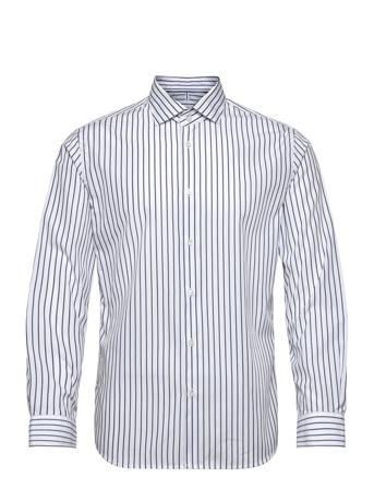 Striped Slim-Fit Shirt Skjorte Business Hvit Mango*Betinget Tilbud