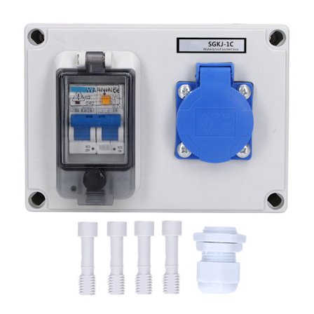 Tysk standard stikkontakt vægmonteret elektrisk udtag boks 230V 40A 1P+N RCD 200-250V