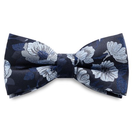 Dianthus | Blue Silk Flower Pre-Tied Bow Tie for Men - Pre-tied bow ties