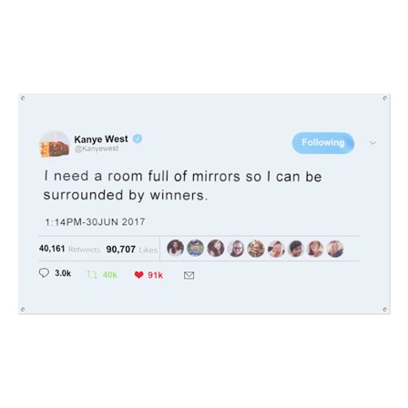 Tweet Flag Vægfane Banner Kanye West