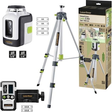 Laserliner SmartLine-Laser G360 Set 150cm Laser med linjer 360°