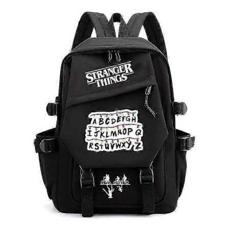 Stranger Things Print Rygsæk Teenagere Skoletaske Multifunktionel Stor Kapacitet Holdbart Materiale Flere Farver