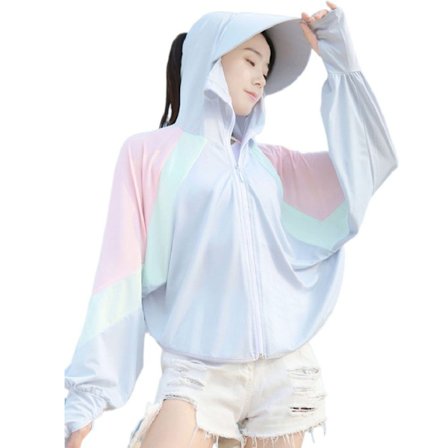 Solbeskyttende klær med stor hette GRÅ